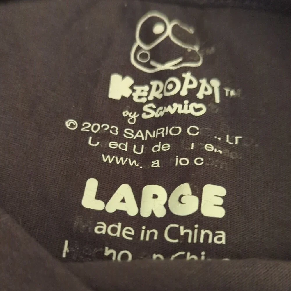 Sanrio Keroppi Black Graphic Print Crew Neck Short Sleeve T-Shirt Size L